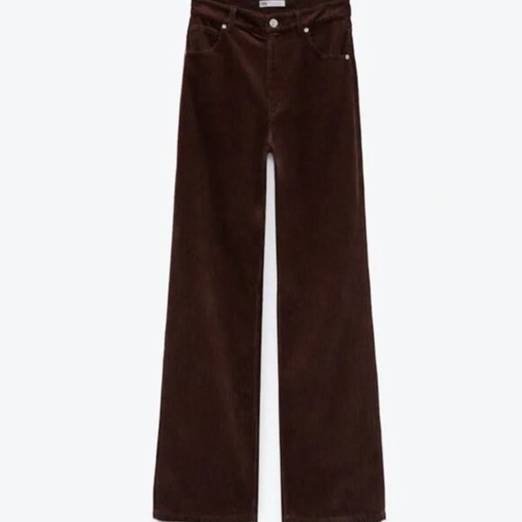 Zara Brown Wide Leg Pants - Picture 3 of 11